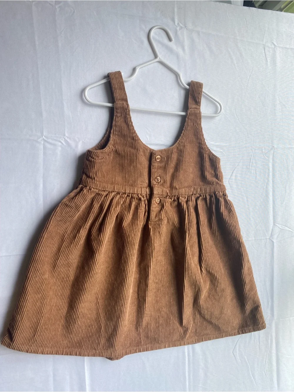 Carter's Girl’s Brown Corduroy Pinafore Overalls with Buttons on back